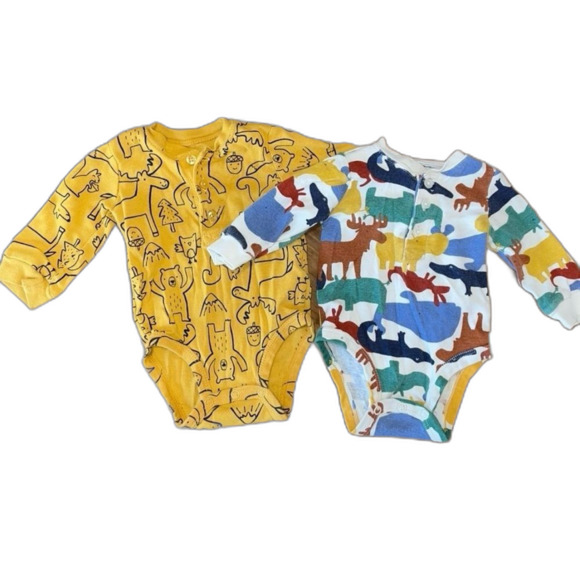 Carters long sleeve woodland print onesies 3 months - Picture 1 of 1